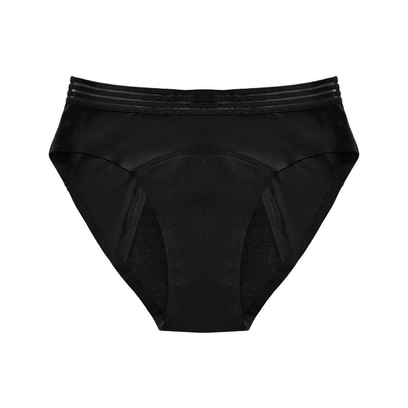 Lace Patchwork Menstrual Underwear, Mid-Waist, 4 Layers, Leak-Proof, No Pad Needed