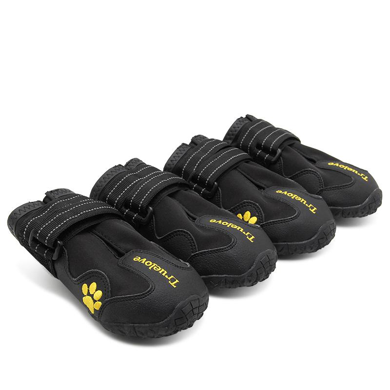 Truelove Scarpe per Cani Impermeabili Stivali Caldi Suola Antiscivolo in TPR Calzature da Neve Protezione Piedi 4pz Scarpe per Animali Domestici per Camminare, Viaggiare