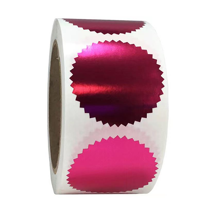 250Pcs/Roll 4.5Cm/1.77In Multi-Color Gear Steel Seal Certificate Gift Box Packaging Embossed Seal Sticker