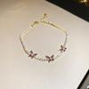 Zircon Round Geometric Flower Bracelet Vintage Style Bracelet Light Luxury High-End Hand Jewelry For Women