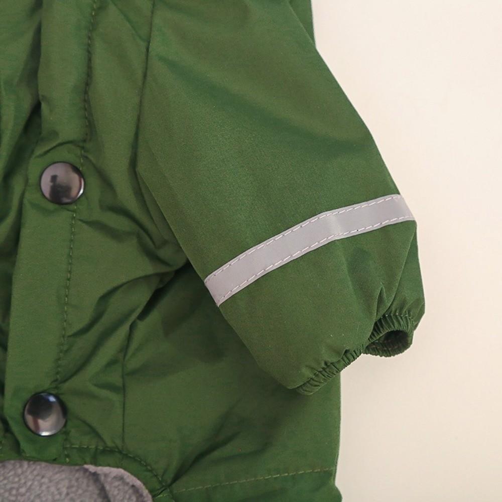 Soft Plush Winter Warm Dog Raincoat Reflective Trim Pet Waterproof Cloak Travel