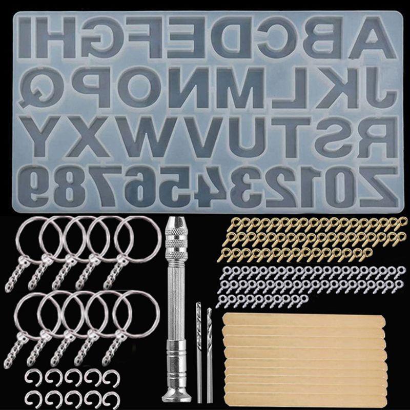 DIY Epoxy Resin Crystal Letter Silicone Set for Key Pendant Crafting
