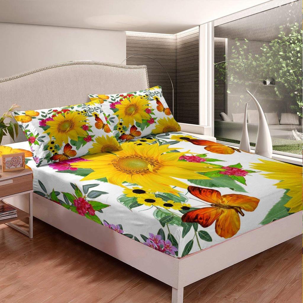 Car Vehicle Pattern Sheet Three-Piece Digital Printing Bedding Sheet Three-Piece Sheet Children Adults