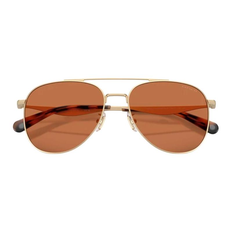 Coach Personalized Design Metal Aviator Style Sunglasses Unisex Couple Style Light Gold
