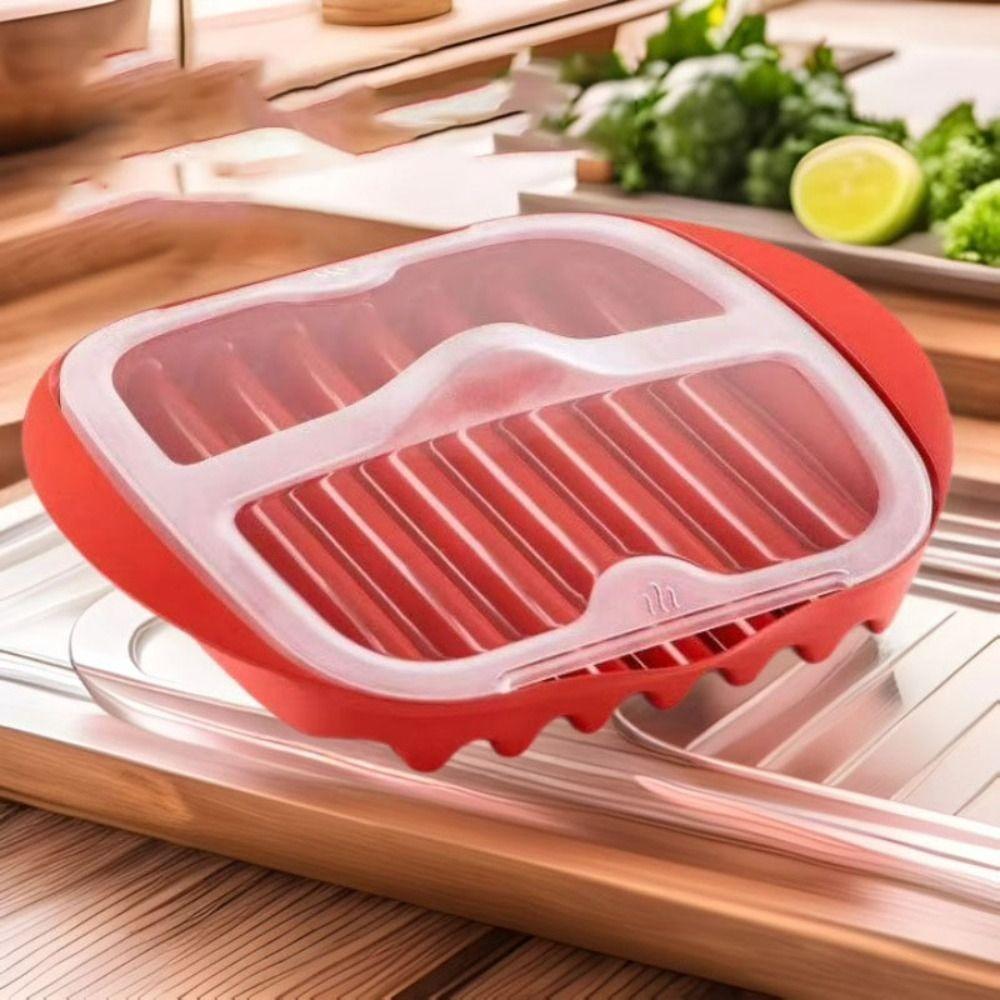 Wave Anti-stick Design Microwave Bacon Pan With Lid Microwave Bacon Cooker Bacon Tray Breakfast