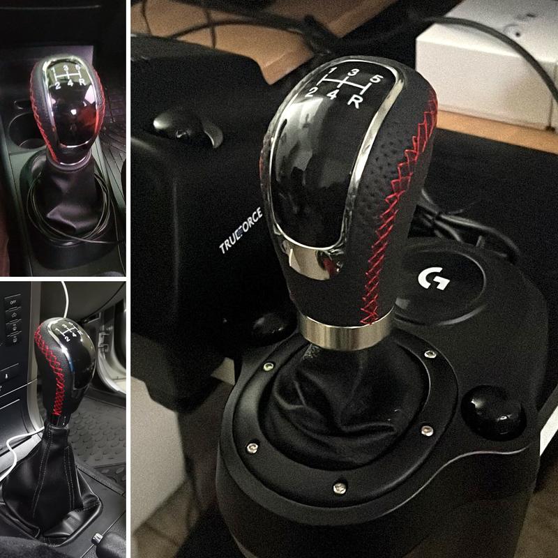 Universal 5/6 Speed Gear Shift Knob Shifter Lever Handle Stick PU Leather Auto Accessories For All Manual Car 5/6 Speed Univers
