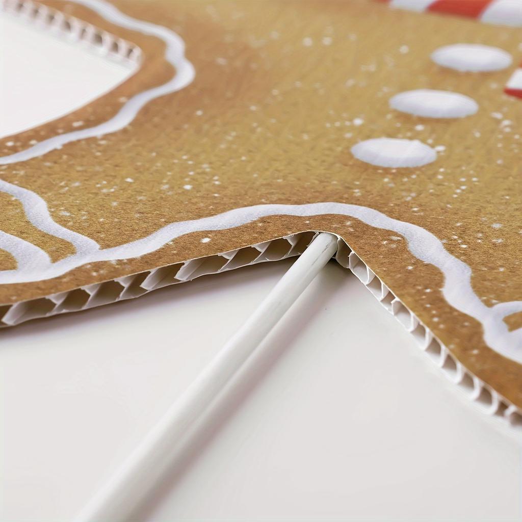 8pcs Large Gingerbread Man Christmas Tree Ornaments, Rustic Plastic Gingerbread Decorations, for Holiday Home, Office Vase Decor