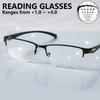 Men and Women Black Reading Eyeglasses Half FramePortable Magnifying Presbyopic Hyperopia Eyeglasses Square Ideal Choice for Gifts