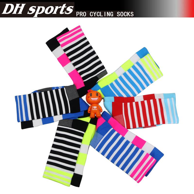 DH SPORTS Professional Cycling Socks Best Funky Breathable Wicking Road Bicycle Sport  Compression Running Socks
