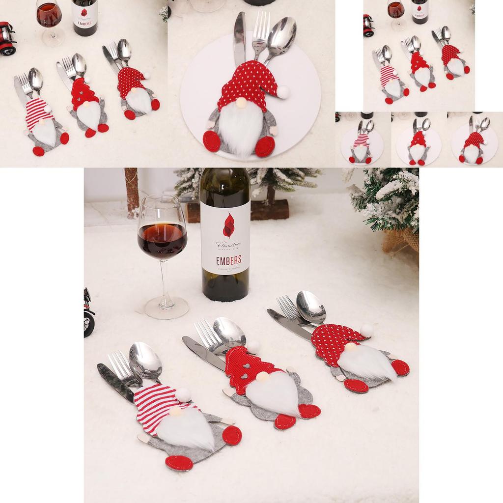 Kreskówkowy Zestaw Sztućców Lalka Bez Twarzy Świąteczne Dekoracje Stołu i Kuchni