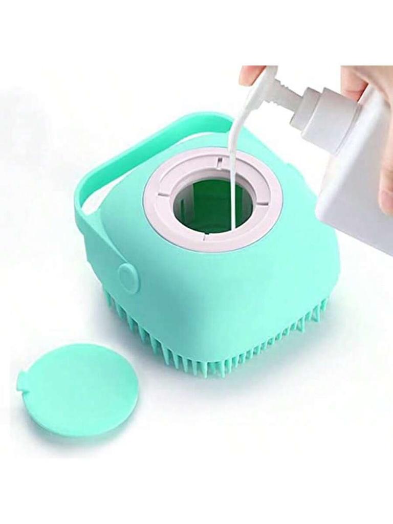 Dog Bath Brush Shampoo Scrubber for Bath Grooming/Washing Scrubber with Adjustable Ring Handle for Short Long Haired Dogs