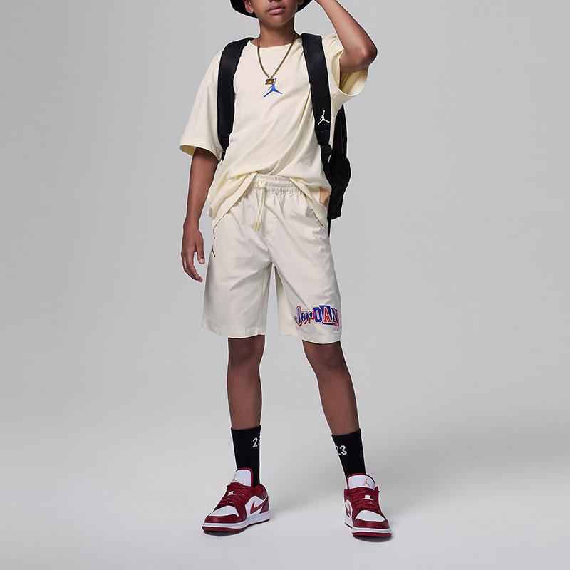 Jordan MJ Flight MVP Letter Logo Printed Woven Kids Shorts Kids Shorts Coconut-Milk FV2833-113
