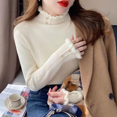 Warmer Winterpullover für Damen mit halbhohem Kragen