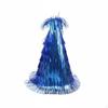 Colorful Options Tinsel Cone Hat Multi-Color Pack Fringed Birthday Festive