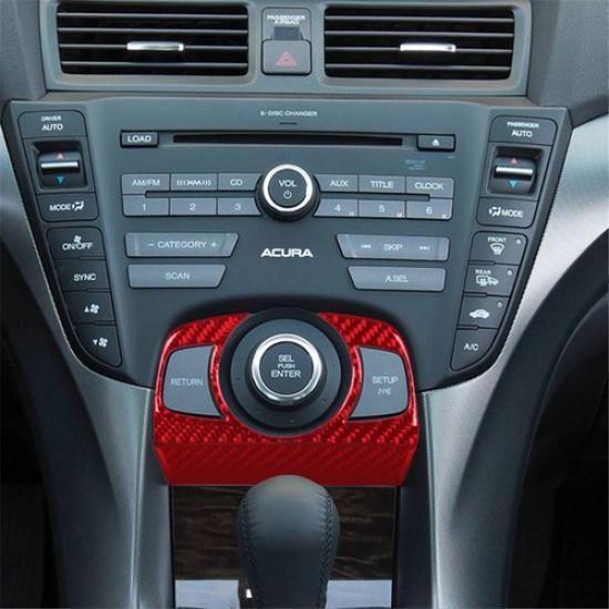 2Pcs Red Carbon Fiber Interior Below Joystick Accent Cover Trim For Acura TL