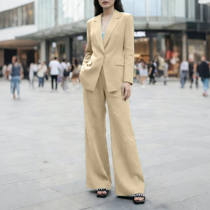 ZANZEA Women Long Sleeve Blazer and Pants Casual Two Piece Suit Sets