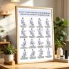2Pcs Chair Exercise for Seniors 30-Day Plan Poster Seated Tai Chi Workout Chart for Elderly Low Impact Mobility Fitness