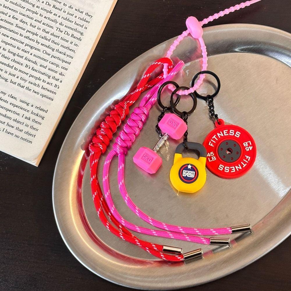 Mini Barbell Plates Key Chain Colorful Simulation Dumbbells Keyring Fitness Series Pendant  Gifts