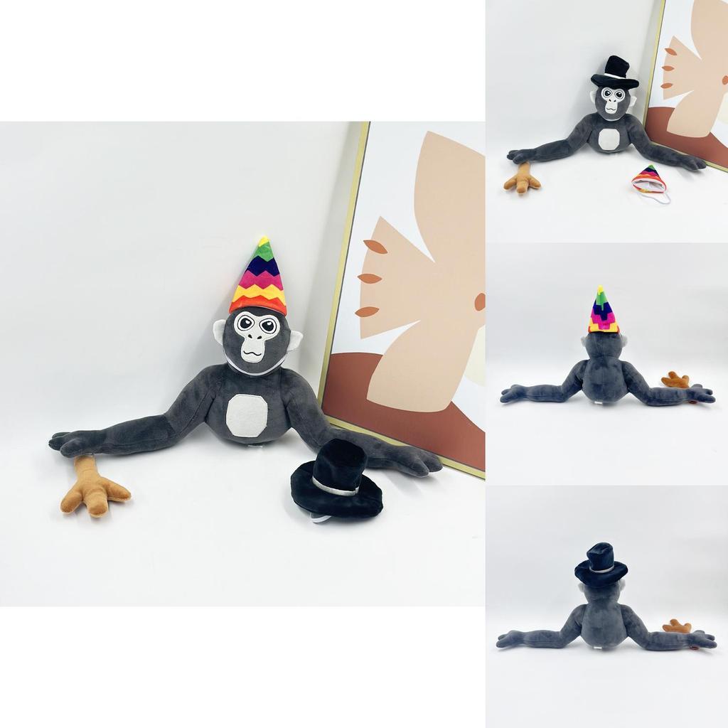 New Gorilla Tag Monke Plush Toy Stuffed Animal Doll With Hat 25cm Tall