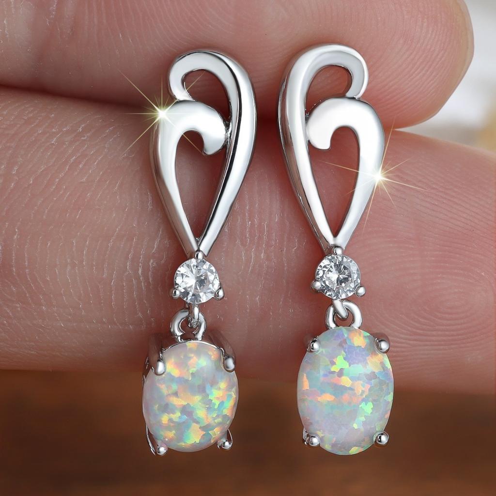 White Wave Hollow Earrings for Women Simple and Versatile Eardrops and Accessories