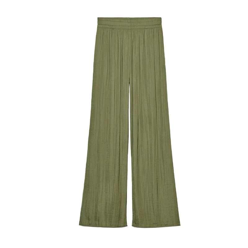

Spring and Summer Women s Clothing Elastic Waist High Waist Wide Leg Casual Pants 8741020 8372349 9929149 Khaki M