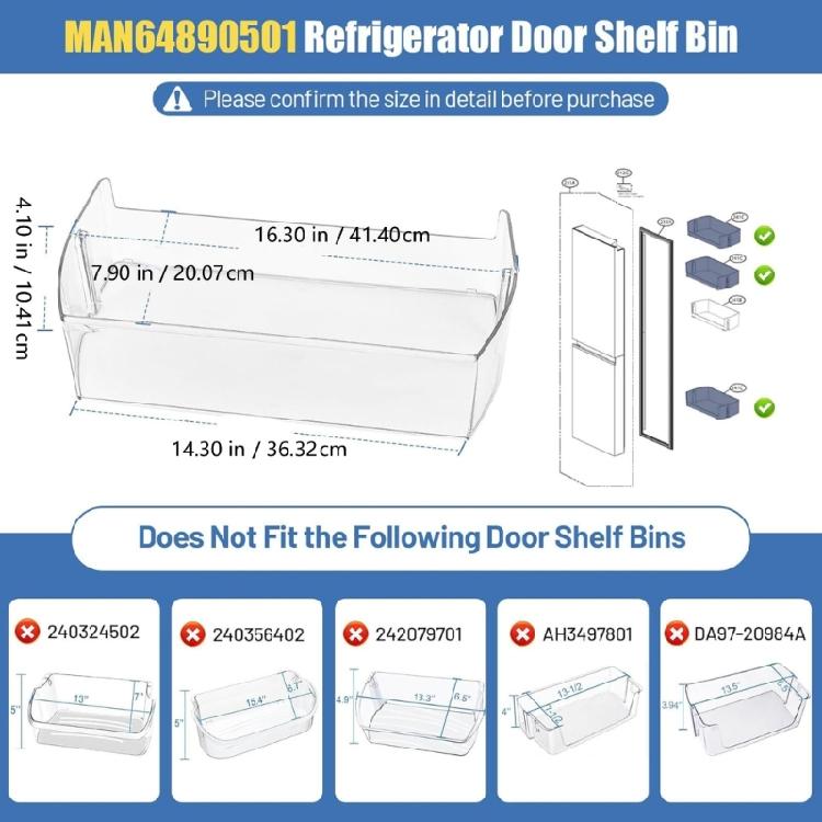 Easy Installation Refrigerator Bin Replacements Quick Setup Solution Fridge Organizer Suitable for Select Refrigerators