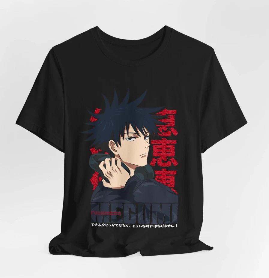 

Megumi Fushiguro Anime Tee, Unisex Graphic T-Shirt for Fans, Short Sleeve Shirt S