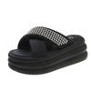 Fashion New Women 2024 Summer Platform Sandals Beige Thick Bottom Slippers Woman 7CM High Heels Fashion Open Toe Outdoor Beach Slides