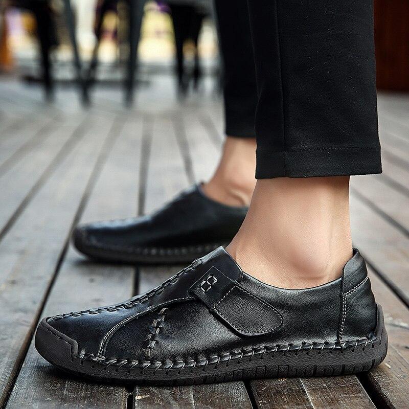High Quality Brand Men Shoes Leather Loafers Shoes Breathable Spring Autumn Casual Shoes Outdoor Non Slip Men Sneakers