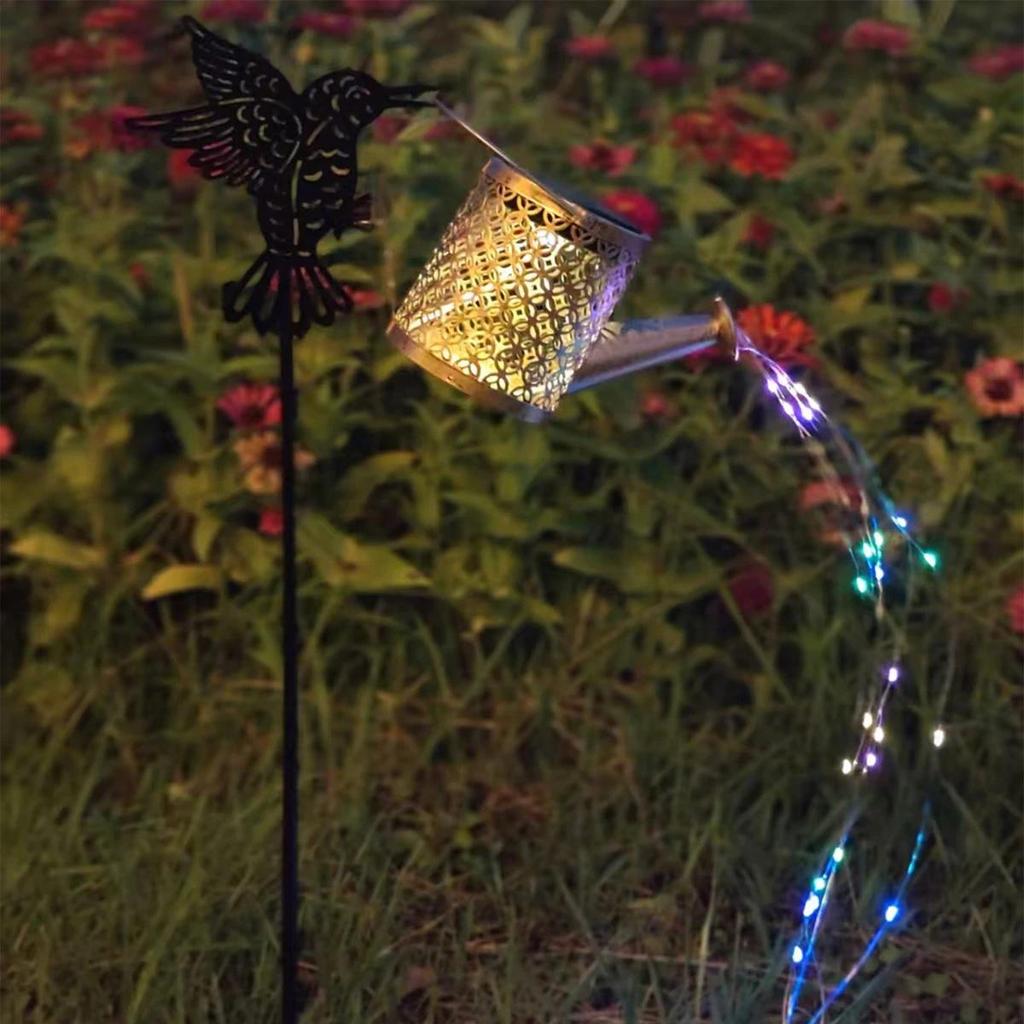 Led Solar Watering Can Light Waterproof Outdoor Walkway Iron Plug Chandelier Street Strip Hanging Lighting Lanscape Patio Lights