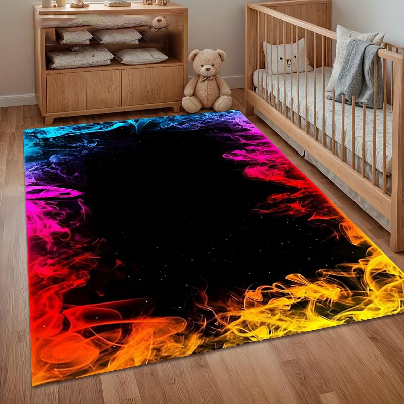 Rainbow Smoke Entry Door Mat Non-Slip Rug Durable E-sports Room Chair Carpet Washroom Floor Mat Home Carpet for Living Room Gift