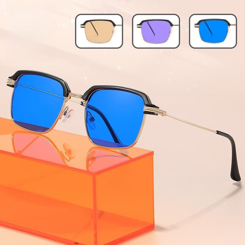New Stylish Men's Blue Light Blocking Glasses Women Fashion Elegant Computer Eyewear for Gaming Colorful Half Frame Spectacles