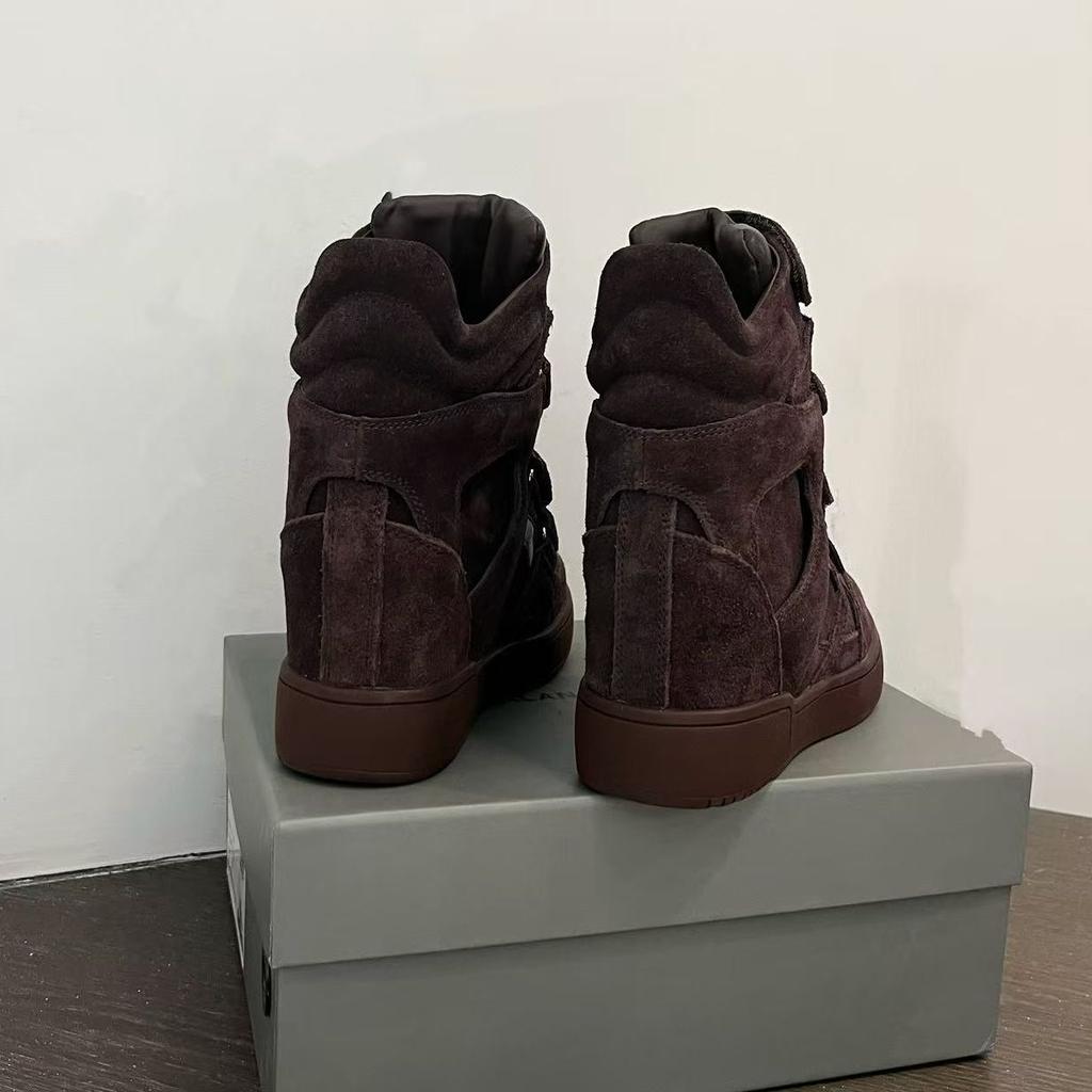 Street Sle Women'S Casual Oes Thi Bot High Top Boots Faionable Leather Inner Heightening 7Cm Autumn Winter New Arr...