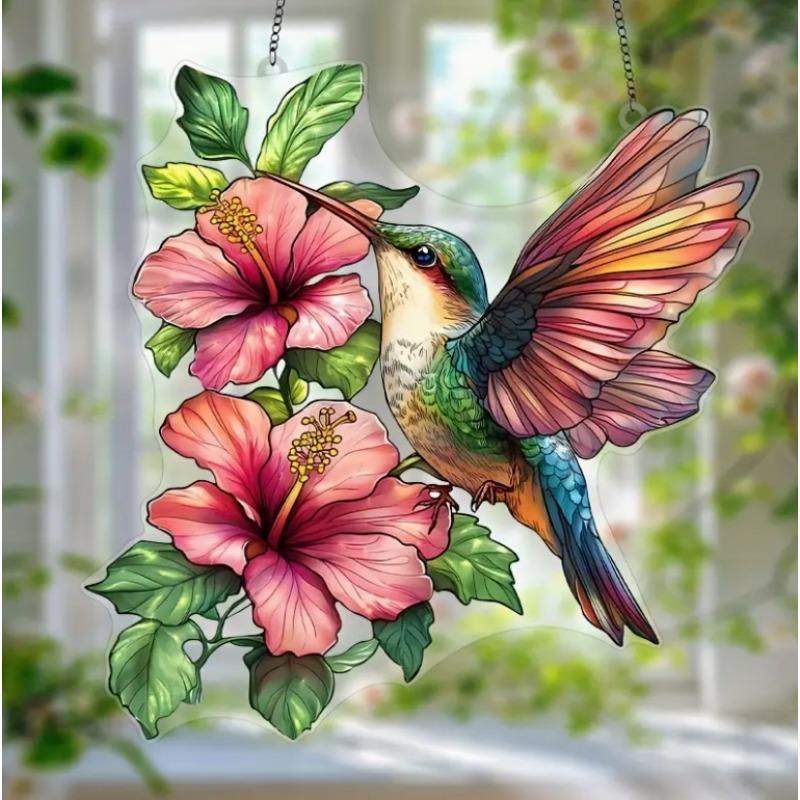 Pretty Bird Acrylic Living Room Courtyard Pendant Holiday Scene Decorative Pendant Gift