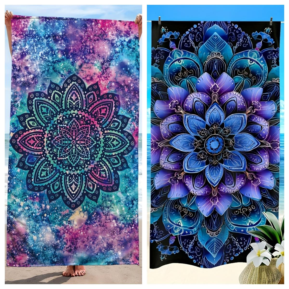 Textilien 1 Mandala Print Beach Towel,Microfiber Beach Mat,Super Absorbent Bath Towel,Suitable For Travel,Swimming Pool,All Seasons