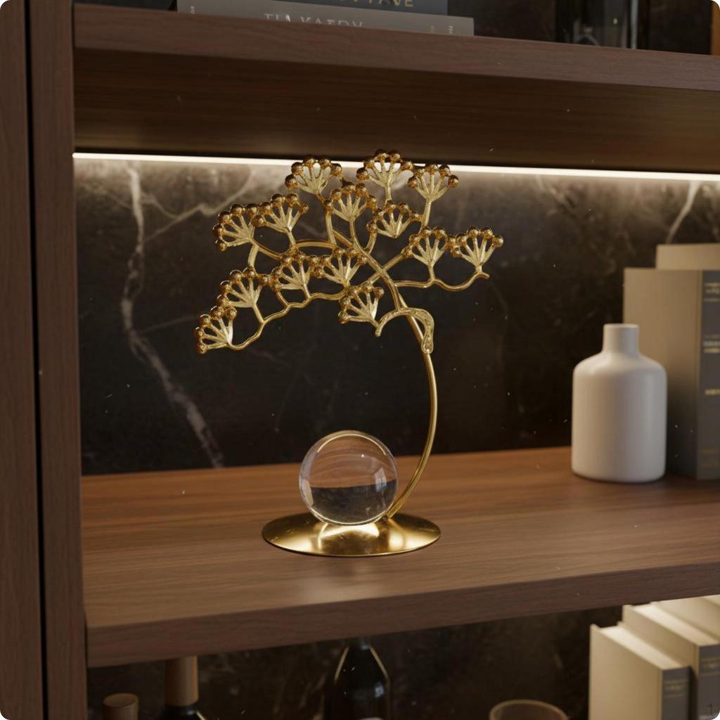 Desk Decor Elegant Luxury Sculpture Gift Idea Flower Ornament for Living Room, Cabinet,