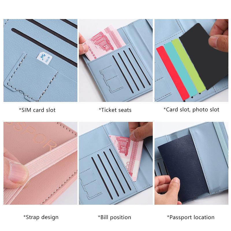 Waterproof Passport Holder Covers Case Travel PU Leather Credit Card Wallet Cute Passport Book Mountaineering Bag Christmas Gift
