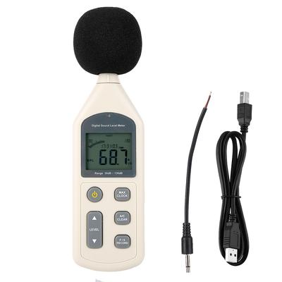 Handheld-LCD-Digital-Schallpegel-Dezibelmessgerät 30-130 dBA Drucktester USB-Geräuschmessung