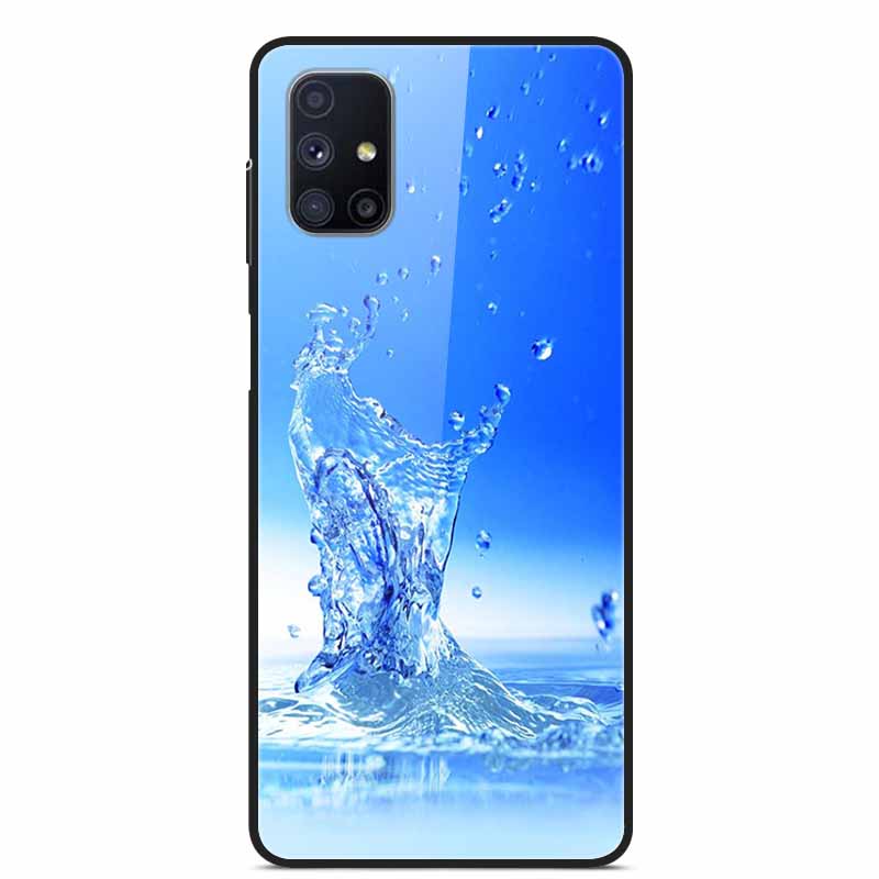 Glas-Rückseite für Samsung Galaxy M51 M31 Hülle Harte gehärtete Glas Hülle für Samsung A71 A51 Hülle A 51 71 M 51 31 Funda Coque