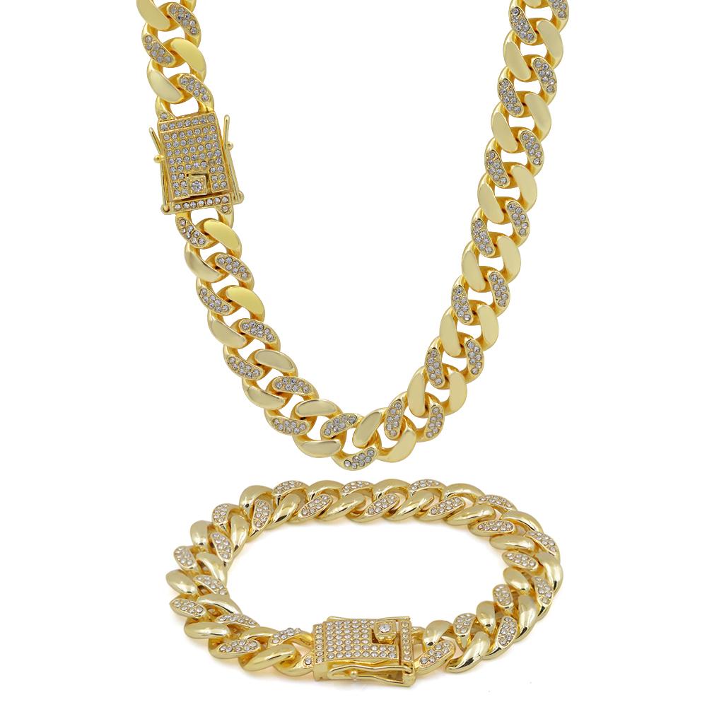

2022 Streetmenstyle Miami Cuban Link Chain 18K Сплав Позолоченный кулон Цирконий Хип-хоп