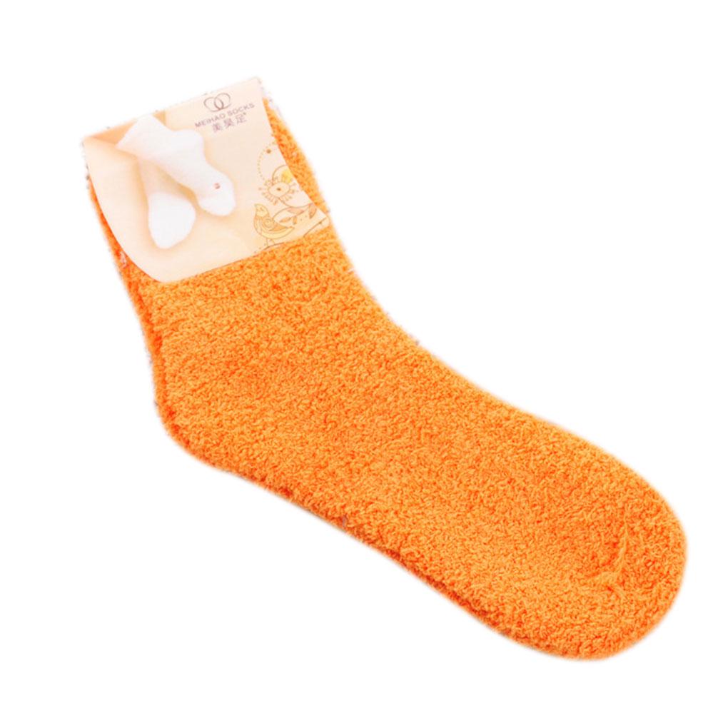 1 Pair Comfortable Home Women Multi-color Mid Pair Comfortable Calf High Socks Coral Fleece Floor Antiskid Casual Socks