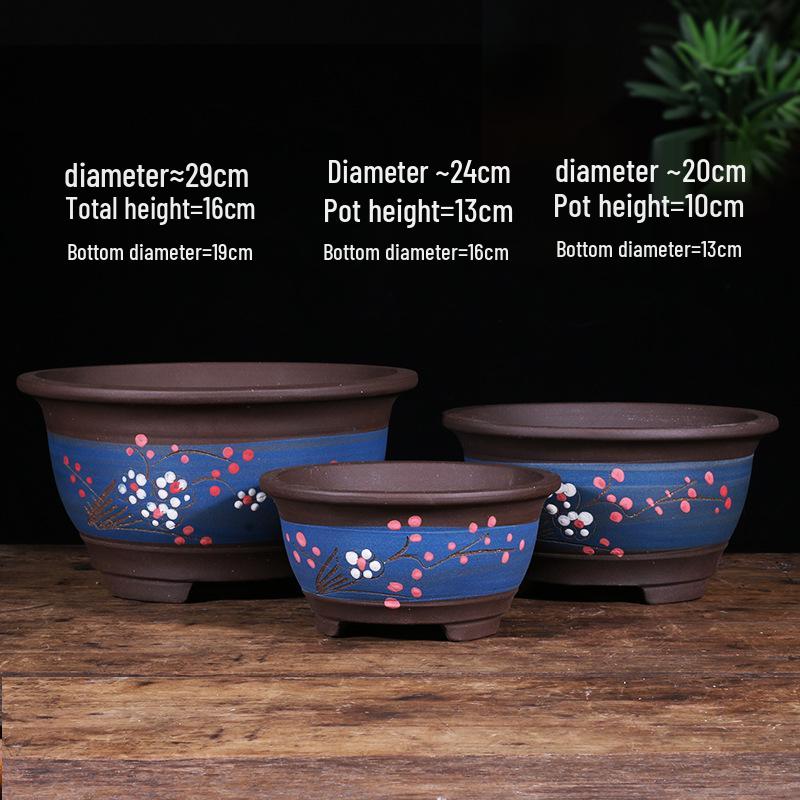2021 Extra Large Purple Clay Tall Cylinder Ceramic Flower Pot