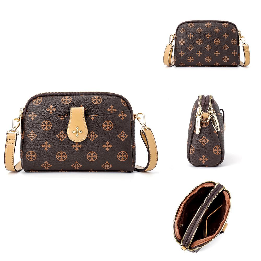 

Женская модная сумка Baellerry на одно плечо в европейском и американском стиле с монограммой, сумка через плечо с двойной молнией абрикосовый