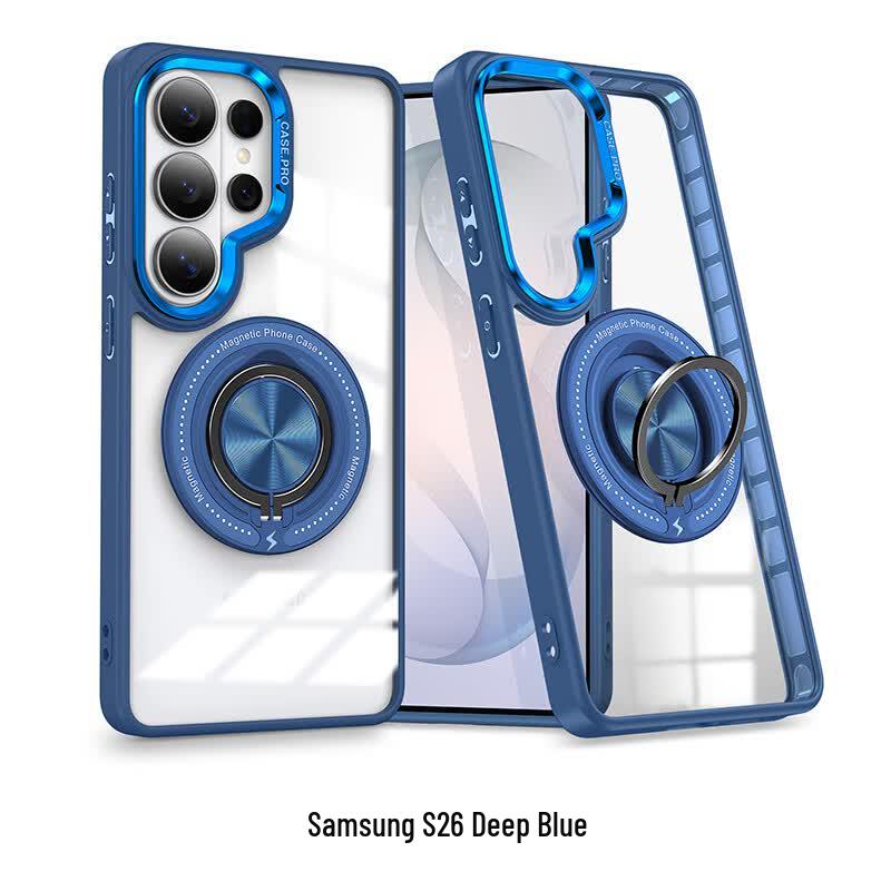 CAXITON Magnetic Ring Holder Transparent Case for Samsung S26