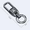 Alloy Car Key Chains Double Rings Keychain Pendant For Mitsubishi Ralliart ASX Lancer Cordia Pajero Outlander Galant Mirage Colt