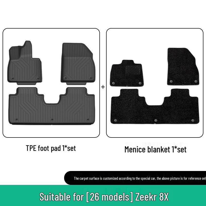 Zeekr 8X Car Floor Mats: Fits 26 Models, Waterproof, Anti-Slip, Eco-Friendly TPE Trunk Mat