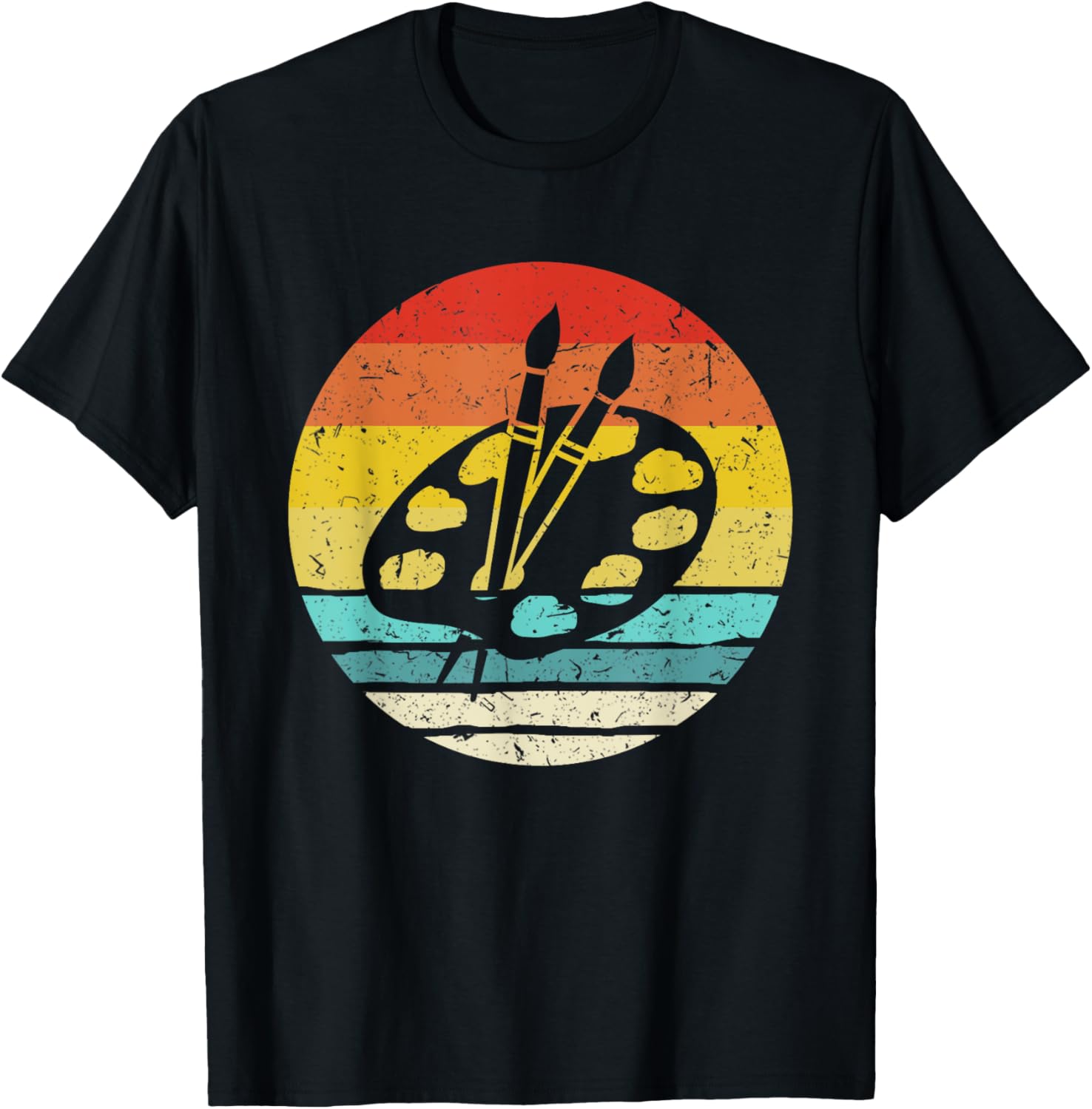 

Retro Vintage Paint Palette Costume Artist Art Teacher TShirt Custom Printed Graphic T Shirts Streetwear Camisas Streetwear S