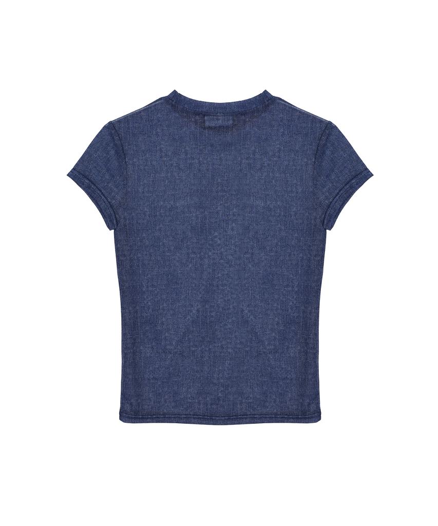 Nigaennikol Sheer Denim Mood Top_Blue