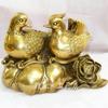 Brass Copper Ornaments Pair Bedroom Blessings Wedding Lotus Leaf Mandarin Duck Bird Living Room Gift