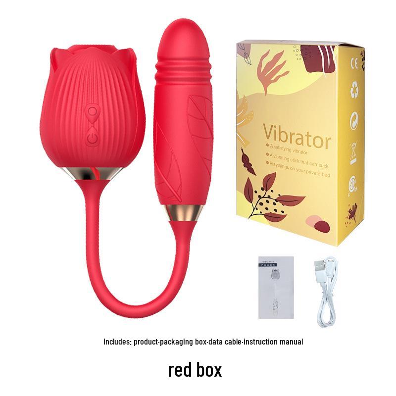 Women's Rose Flower Vibrator: 2nd/3rd Gen Tongue-Licking, Automatic Sucking & Telescopic Stick